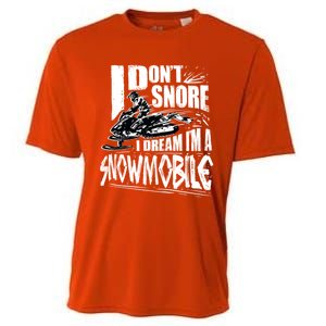 Funny Snowmobile Dream Gift Idea Cool Snowmobiling Gift Cooling Performance Crew T-Shirt