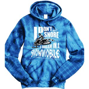 Funny Snowmobile Dream Gift Idea Cool Snowmobiling Gift Tie Dye Hoodie