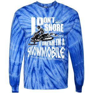 Funny Snowmobile Dream Gift Idea Cool Snowmobiling Gift Tie-Dye Long Sleeve Shirt