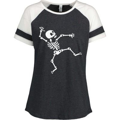 Funny Skeleton Dancing Meme Halloween Spooky Gift Enza Ladies Jersey Colorblock Tee