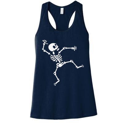 Funny Skeleton Dancing Meme Halloween Spooky Gift Women's Racerback Tank