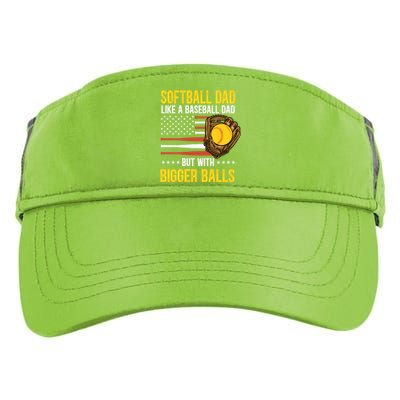 Funny Softball Dad Like A Baseball Dad Us Flag Fathers Day Cute Gift Adult Drive Performance Visor