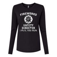 Fireworks Safety Director I Run You Run Bang Womens Cotton Relaxed Long Sleeve T-Shirt