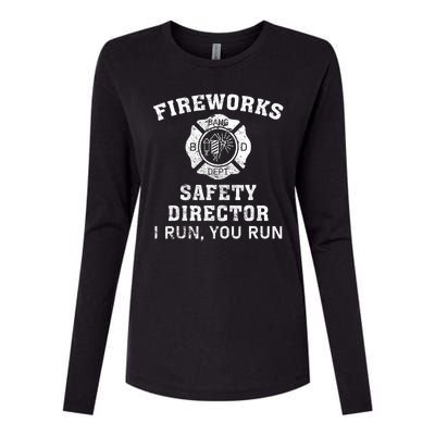 Fireworks Safety Director I Run You Run Bang Womens Cotton Relaxed Long Sleeve T-Shirt