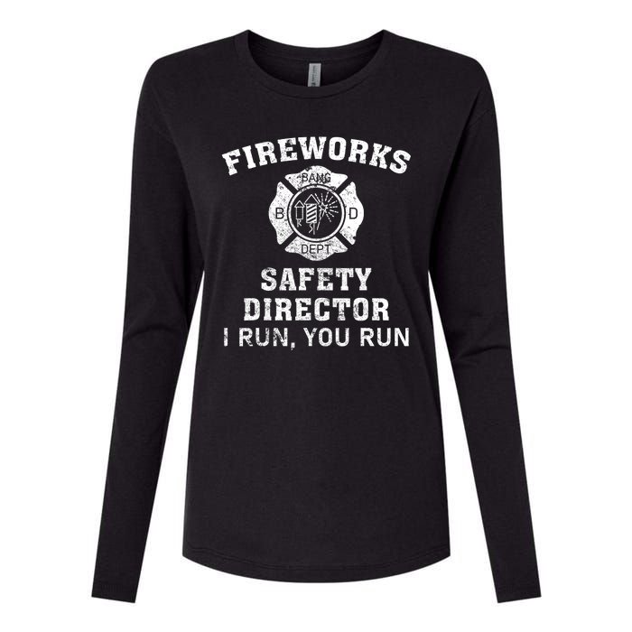 Fireworks Safety Director I Run You Run Bang Womens Cotton Relaxed Long Sleeve T-Shirt