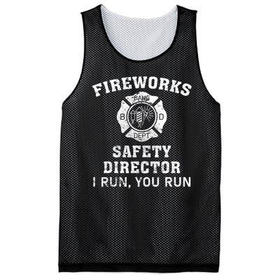 Fireworks Safety Director I Run You Run Bang Mesh Reversible Basketball Jersey Tank