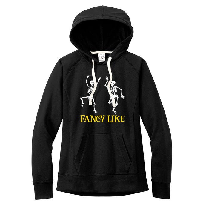 Funny Skeletons Dancing Dance Challenge Halloween Women's Fleece Hoodie