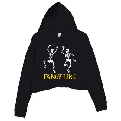 Funny Skeletons Dancing Dance Challenge Halloween Crop Fleece Hoodie