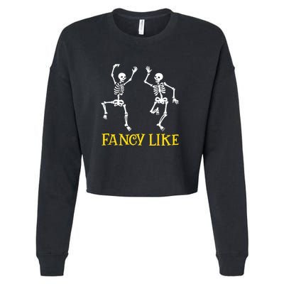 Funny Skeletons Dancing Dance Challenge Halloween Cropped Pullover Crew