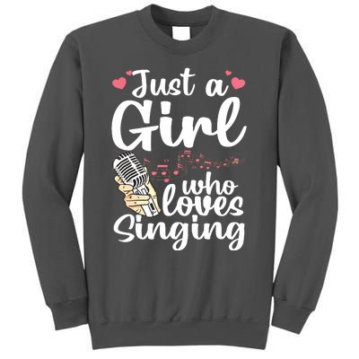 Funny Singing Design For Girls Women Kids Singer Song Lover Tall Sweatshirt