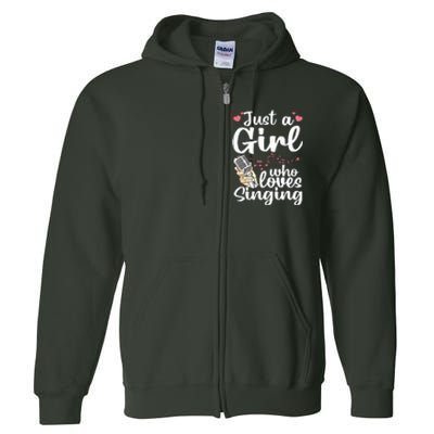 Funny Singing Design For Girls Women Kids Singer Song Lover Full Zip Hoodie