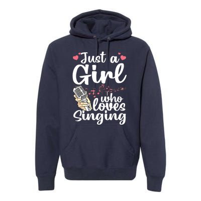 Funny Singing Design For Girls Women Kids Singer Song Lover Premium Hoodie