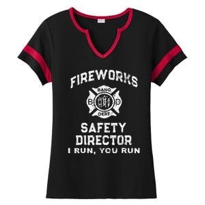 Fireworks Safety Director Lead With Humor Ladies Halftime Notch Neck Tee