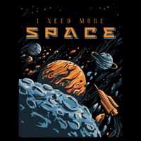 Funny Space Design I Need More Space Flat Bill Trucker Hat