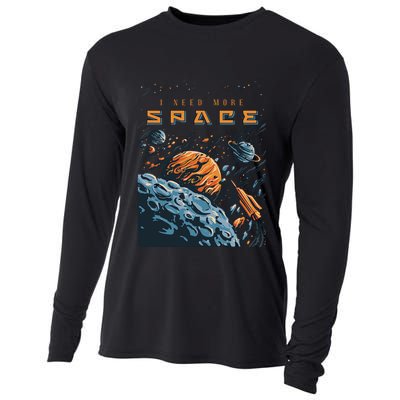 Funny Space Design I Need More Space Cooling Performance Long Sleeve Crew