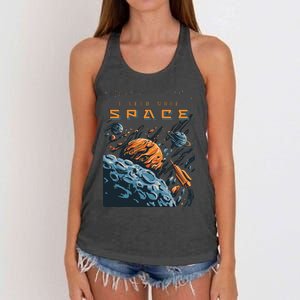 Funny Space Design I Need More Space Women's Knotted Racerback Tank