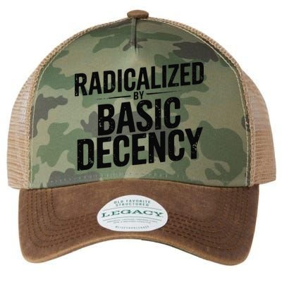 Funny Social Democracy Radicalized By Basic Decency Legacy Tie Dye Trucker Hat