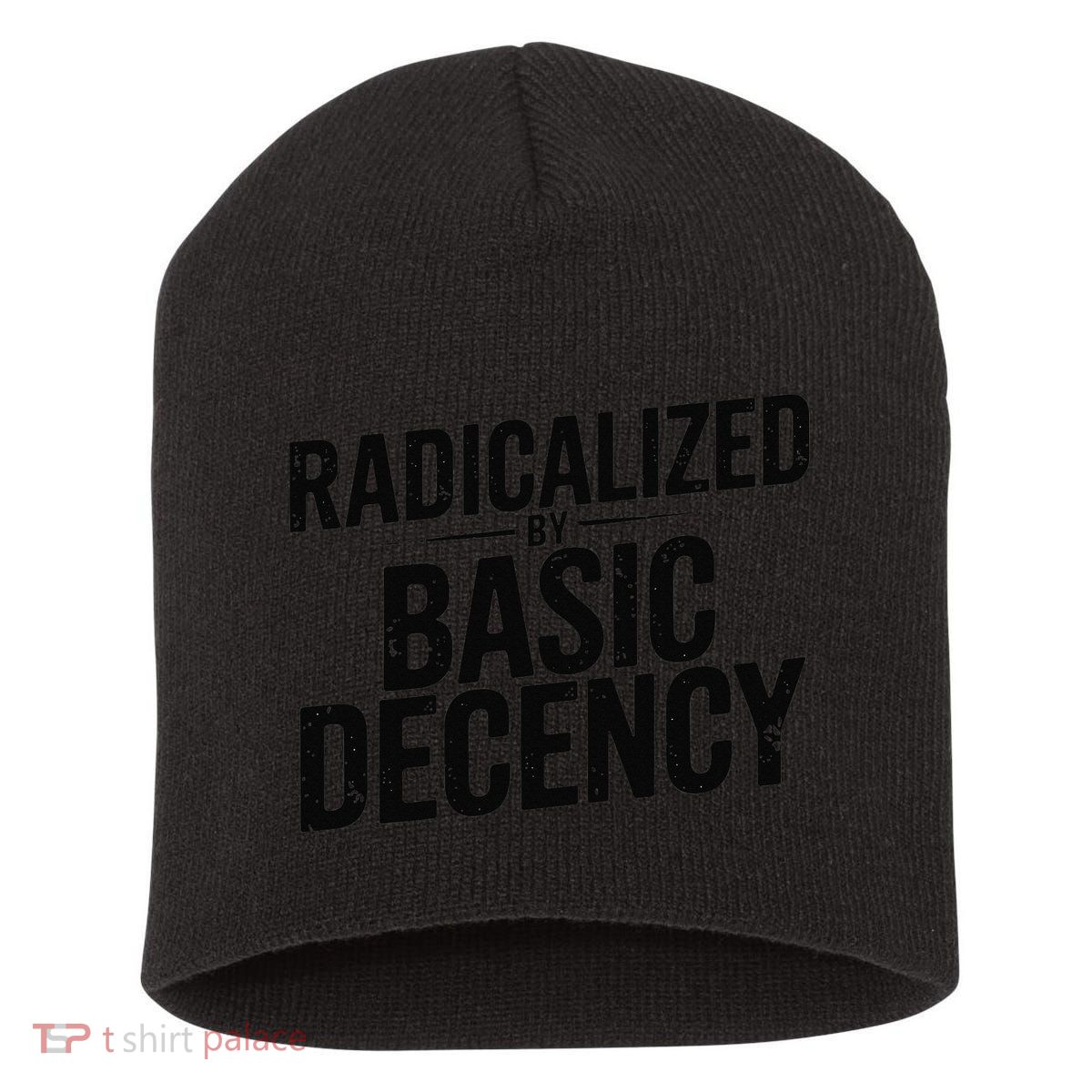 Funny Social Democracy Radicalized By Basic Decency Short Acrylic Beanie