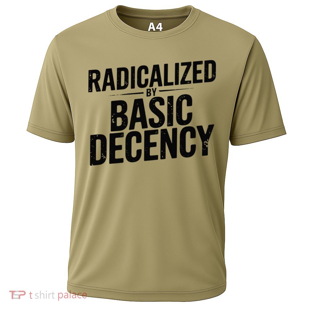 Funny Social Democracy Radicalized By Basic Decency Cooling Performance Crew T-Shirt
