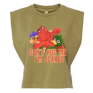 Funny Saying Don't Hug Me I'm Scareds Sarcasm Design Garment-Dyed Women's Muscle Tee