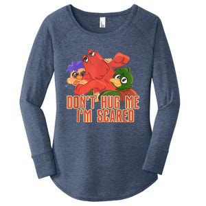 Funny Saying Don't Hug Me I'm Scareds Sarcasm Design Women's Perfect Tri Tunic Long Sleeve Shirt