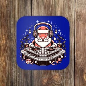 Funny Santa Dj Spinning Turntable Christmas Party Music Club Meaningful Gift Coaster