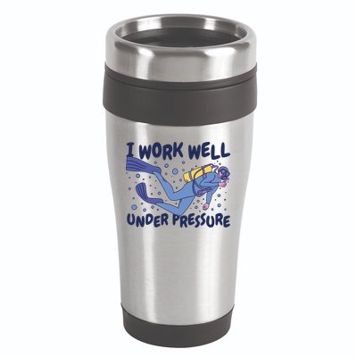 Funny Scuba Diving I Work Well Under Pressure 16oz Travel Tumbler