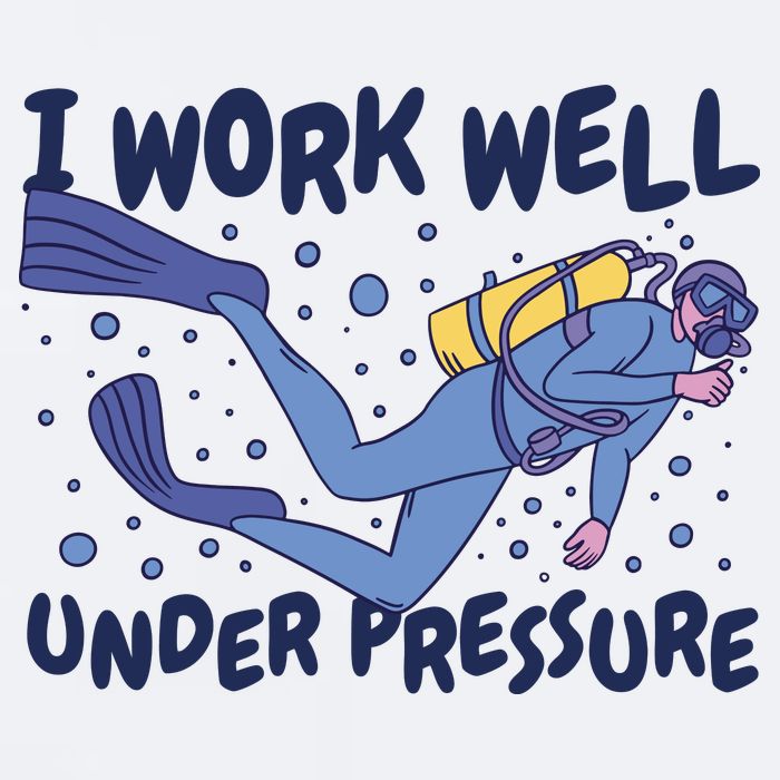 Funny Scuba Diving I Work Well Under Pressure Sueded Cloud Jersey T-Shirt