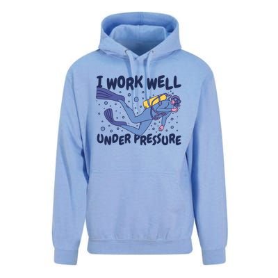 Funny Scuba Diving I Work Well Under Pressure Unisex Surf Hoodie