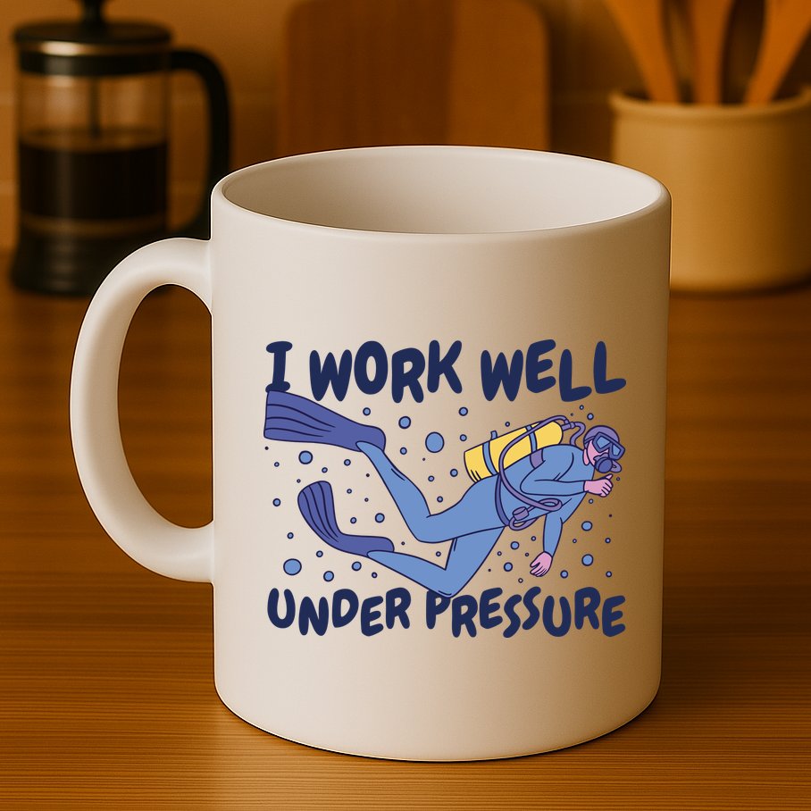 Funny Scuba Diving I Work Well Under Pressure Mug