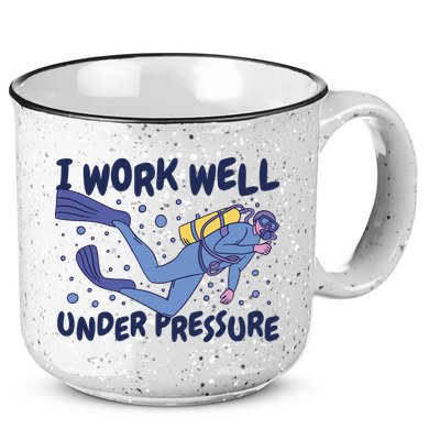 Funny Scuba Diving I Work Well Under Pressure 15oz Campfire Ceramic Mug