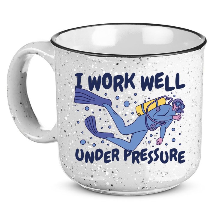 Funny Scuba Diving I Work Well Under Pressure 15oz Campfire Ceramic Mug