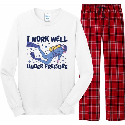 Funny Scuba Diving I Work Well Under Pressure Long Sleeve Pajama Set