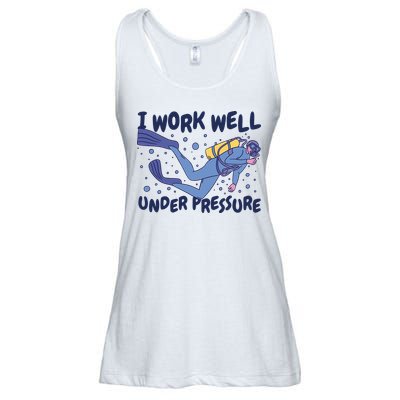 Funny Scuba Diving I Work Well Under Pressure Ladies Essential Flowy Tank