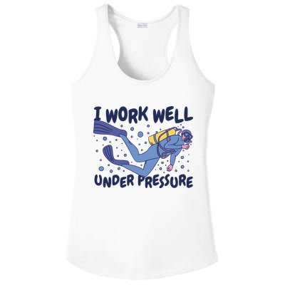 Funny Scuba Diving I Work Well Under Pressure Ladies PosiCharge Competitor Racerback Tank