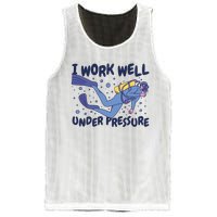 Funny Scuba Diving I Work Well Under Pressure Mesh Reversible Basketball Jersey Tank