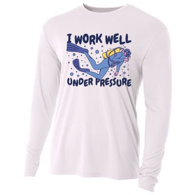 Funny Scuba Diving I Work Well Under Pressure Cooling Performance Long Sleeve Crew