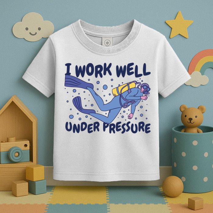 Funny Scuba Diving I Work Well Under Pressure Toddler T-Shirt