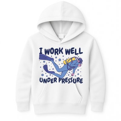 Funny Scuba Diving I Work Well Under Pressure Kids Hoodie