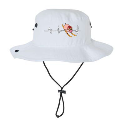 Funny Ski Design For Skier Men Women Kids Skiing Heartbeat Legacy Cool Fit Booney Bucket Hat