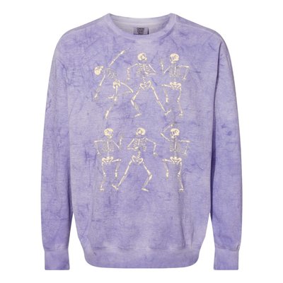 Funny Skeletons Dance Halloween Colorblast Crewneck Sweatshirt