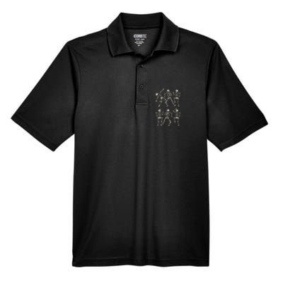 Funny Skeletons Dance Halloween Men's Origin Performance Pique Polo