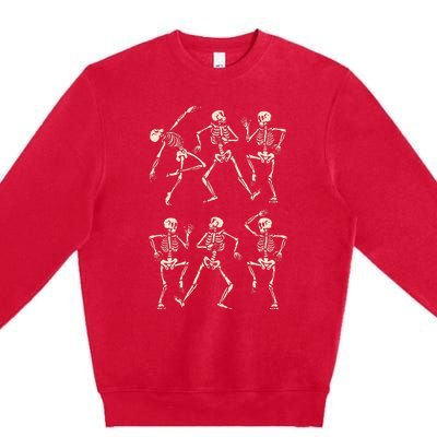 Funny Skeletons Dance Halloween Premium Crewneck Sweatshirt