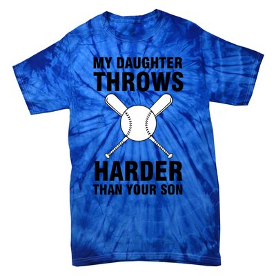 Funny Softball Dad S My Daughter Throws Harder Tie-Dye T-Shirt