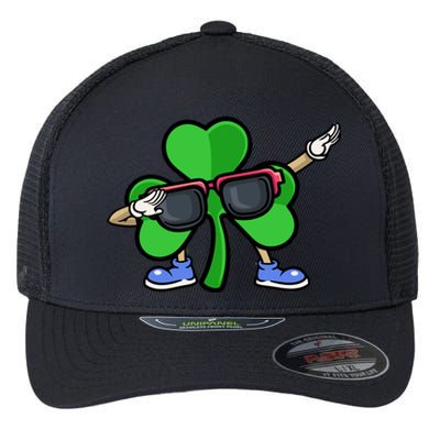 Funny Shamrock Dabbing Happy St Patrick Day Irish Gift Flexfit Unipanel Trucker Cap