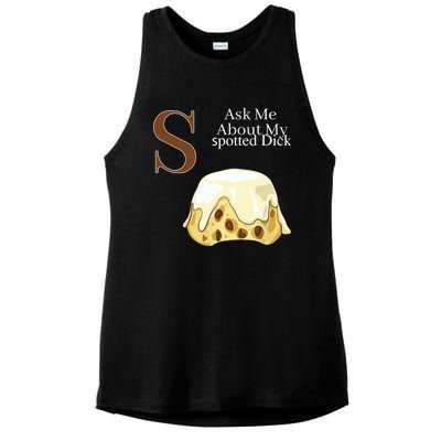 Funny Spotted Dick Pastry Chef British Dessert Gift Ladies PosiCharge Tri-Blend Wicking Tank