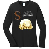 Funny Spotted Dick Pastry Chef British Dessert Gift Ladies Long Sleeve Shirt