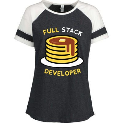 Full Stack Developer Programmer Funny Enza Ladies Jersey Colorblock Tee