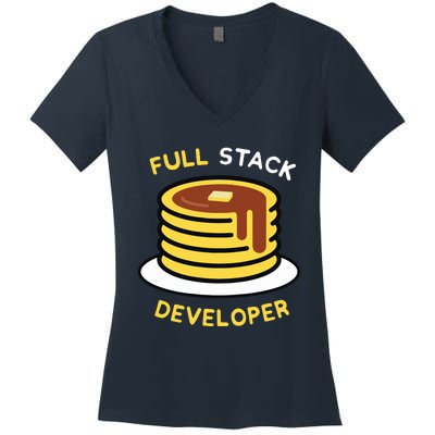 Full Stack Developer Programmer Funny Women's V-Neck T-Shirt