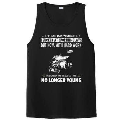 Funny Self Deprivation Humor Novelty Sporting Clay PosiCharge Competitor Tank